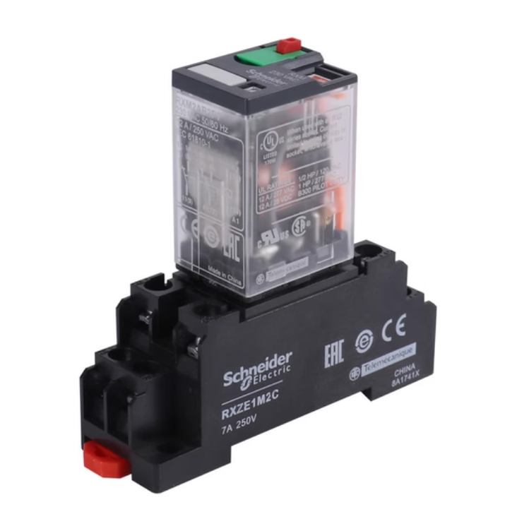Schneider 14 Pin Relay Model RXM4AB1P7, Compact Single Pole Relay for Automation and Control Circuits, Rated 5A with High Mechanical Life and Efficient Coil Performance